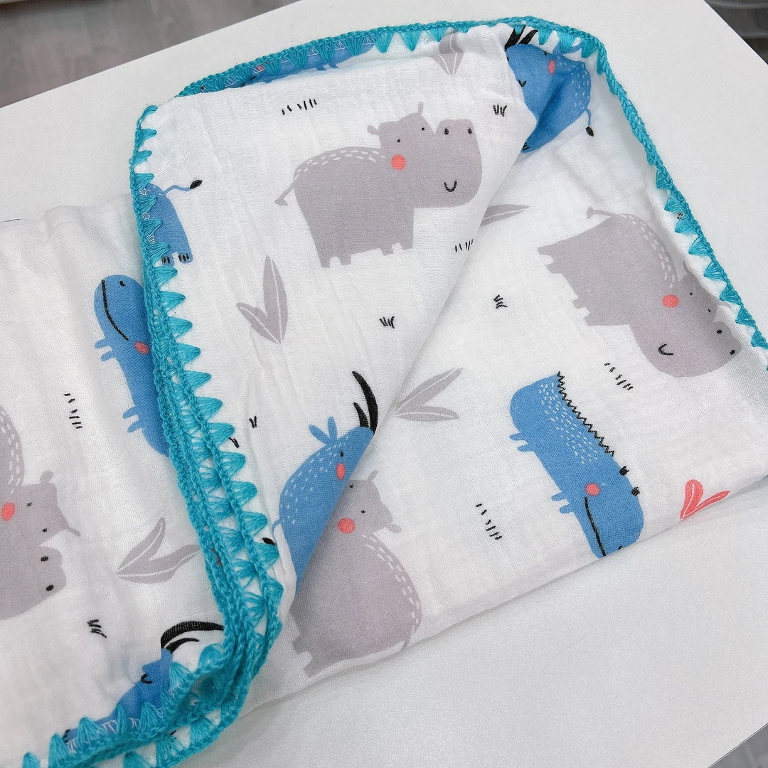 新生儿四层纱布盖毯纯棉浴巾棉花糖纱布包单裹巾透气吸水洗澡