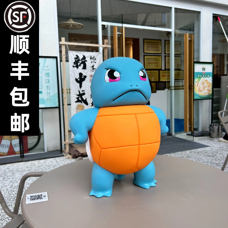 大号杰尼龟搪胶工艺皮卡丘日本动漫可爱摆件神奇宝贝
