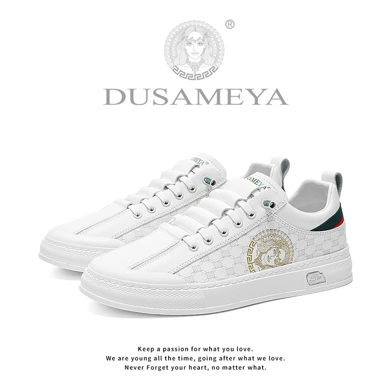 DUSAMEYA/杜莎米娅透气皮面新款潮流轻奢时尚百搭男女休闲鞋子