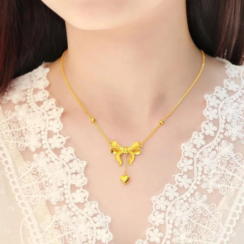 钛钢项链 爱心蝴蝶项链锁骨链简约轻奢大气不掉色不发黑