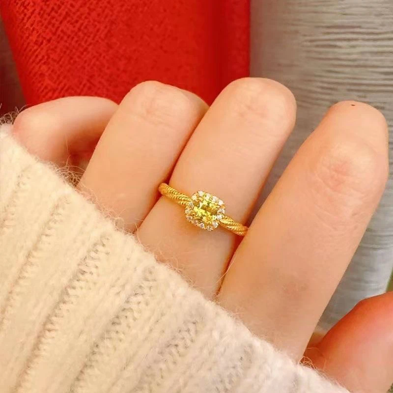 铜合金戒指 小方糖戒指简约大气百搭