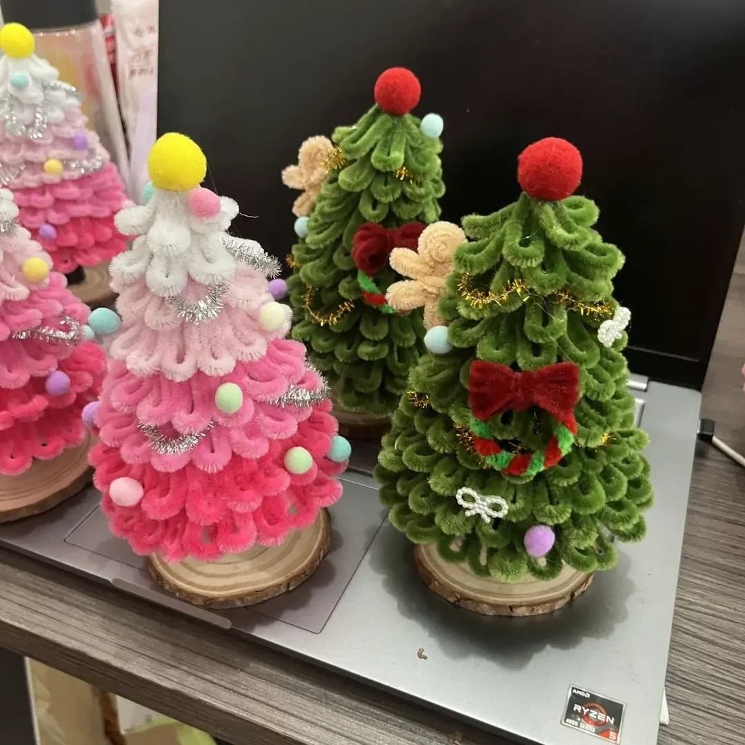 小红薯同款DIY圣诞树创意手工扭扭棒圣诞节装饰桌面摆件礼物E881