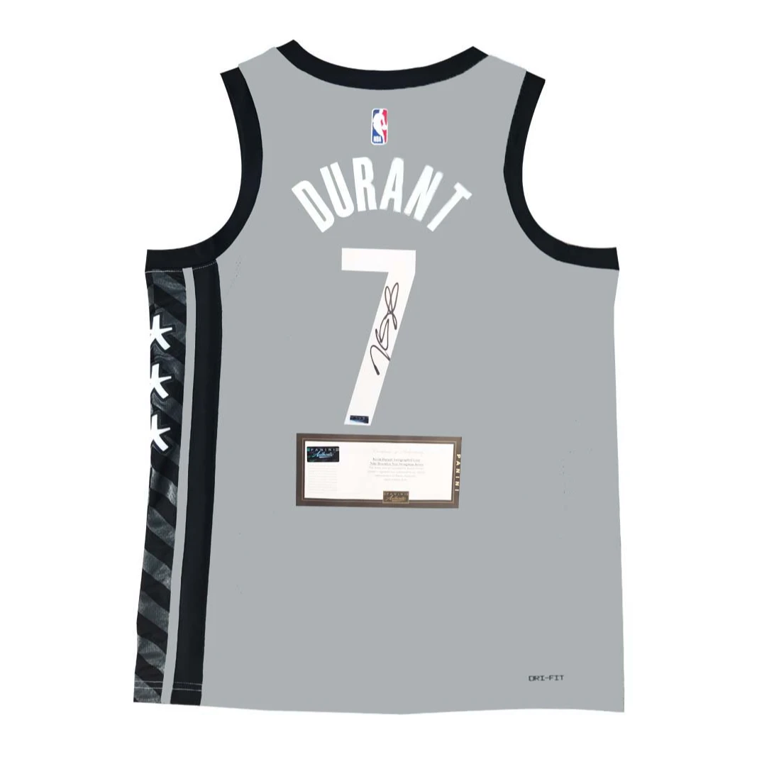 【铭人堂】NBA-杜兰特亲签篮网灰SW版本球衣收藏（含PANINI证书）