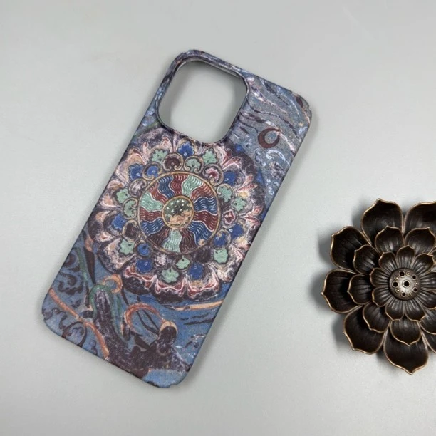 中式敦煌圆花苹果16promax新款15promax手机壳14硬壳12国潮11华为