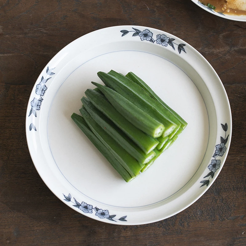 曼叙盘子特别好看的高级手绘釉下彩景德镇陶瓷盘子仪式感早餐餐具