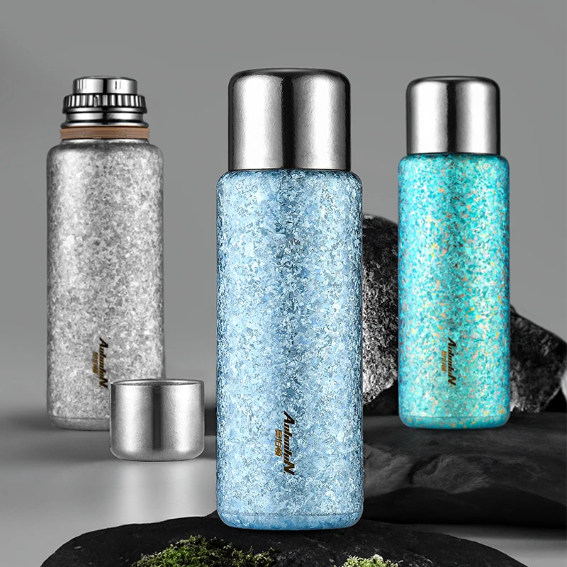 奥伯顿加厚纯钛泡茶保温杯运动焖茶办公钛金属保温保冷商务高颜值