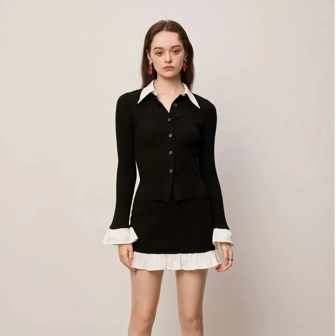 OooF！Yang尚白色花边套装