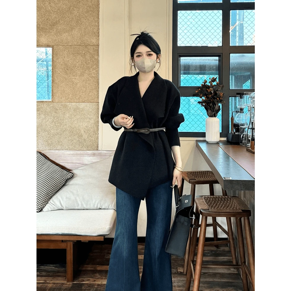 大静推荐强调拉满气质大翻领设计感腔调十足显瘦宽松针织开衫