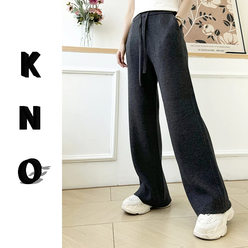 【KNO】早秋新款毛绒双色休闲裤