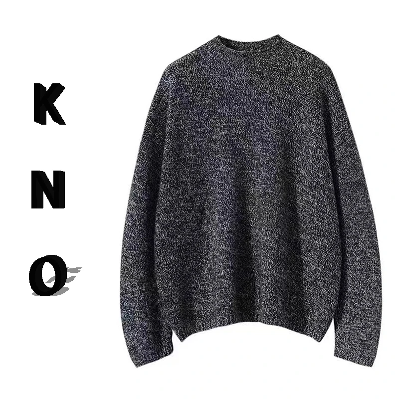 【KNO】DK秋冬新款花纱高领针织衫