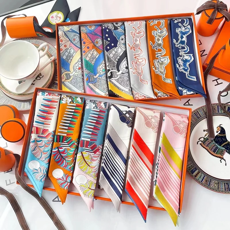 【金雀绫】桑蚕丝夏季百搭小丝巾包包搭配丝巾衣服搭配丝巾A88XSJ