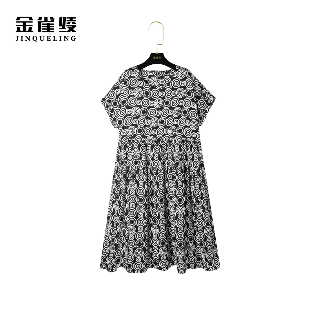 金雀绫【爱的华尔兹】100桑蚕丝轻奢气质法式宽松连衣裙AL6065