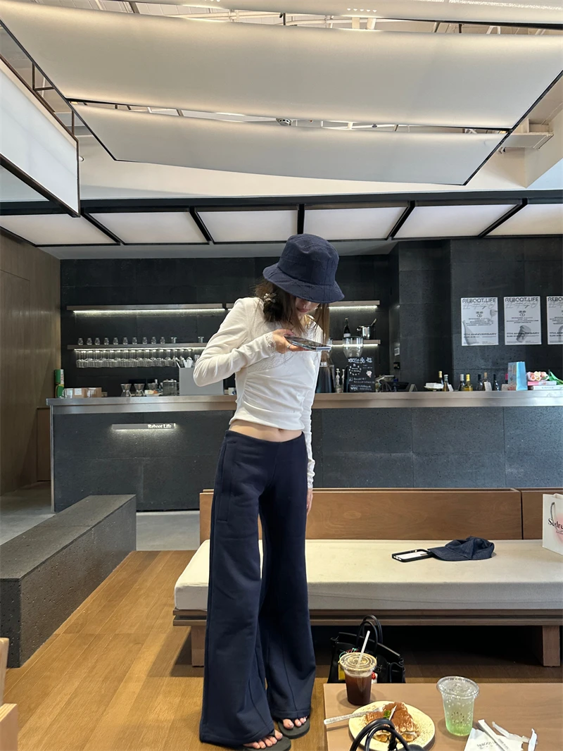 【OPENING自制】低腰修身显瘦喇叭休闲裤