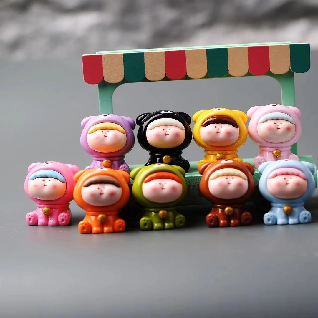 【直播拆】（对对碰+许愿）实色小熊李四diy可爱创意摆件饰品钥匙扣