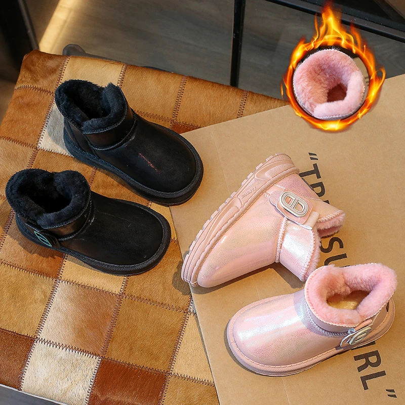 2023年秋季新款男童女童镜面雪地靴韩版时尚简约款雪地靴TPC-W207