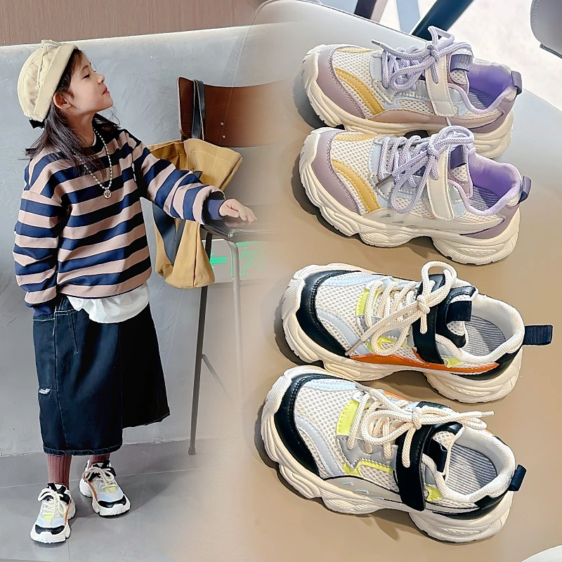 2024春新款透气网面男女童鞋篮球鞋防滑休闲学生单鞋校园BBL-2401