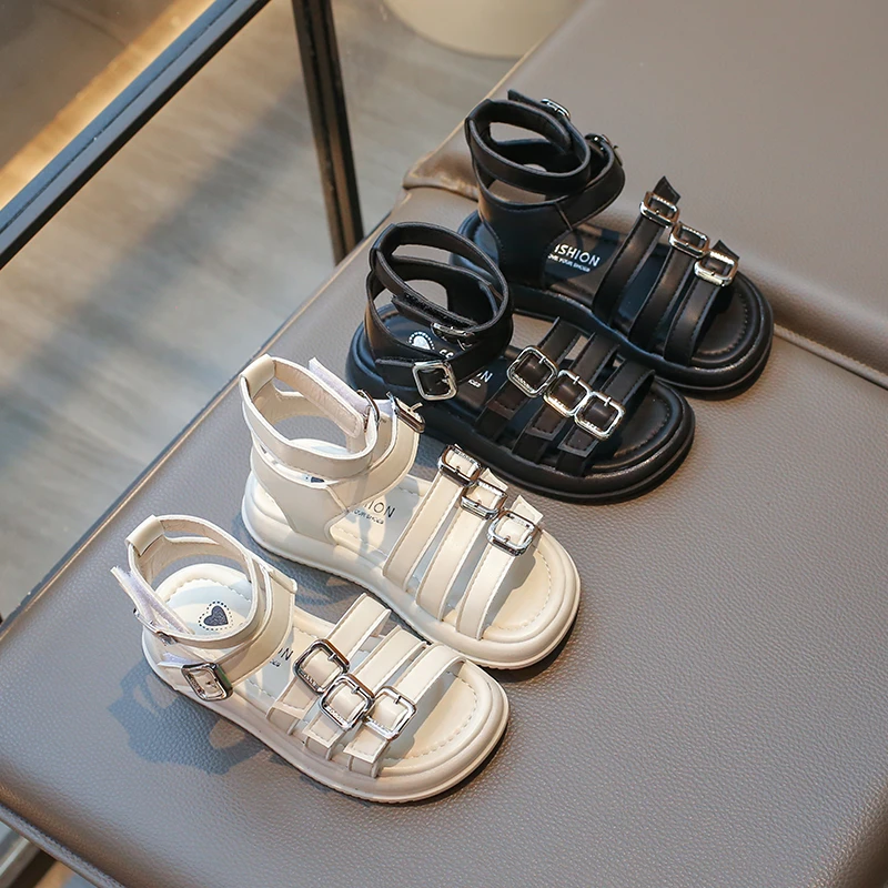 2024夏马丁凉靴时尚韩版高帮凉鞋女童露趾罗马鞋经典公主鞋BBWD80