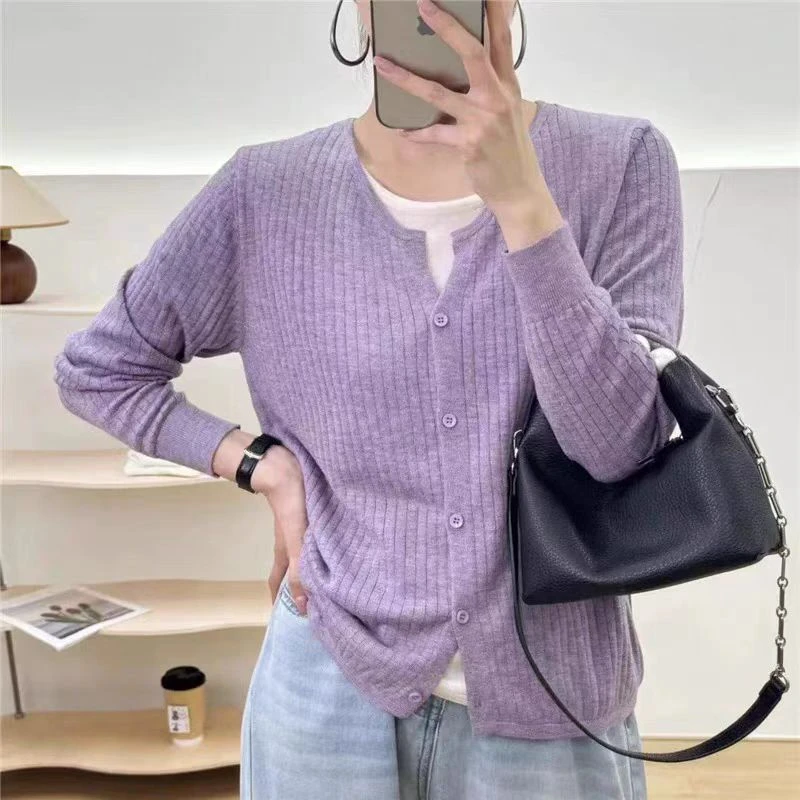 【香芋紫-两件套】春秋款省心穿搭时尚两件套针织衫女上衣