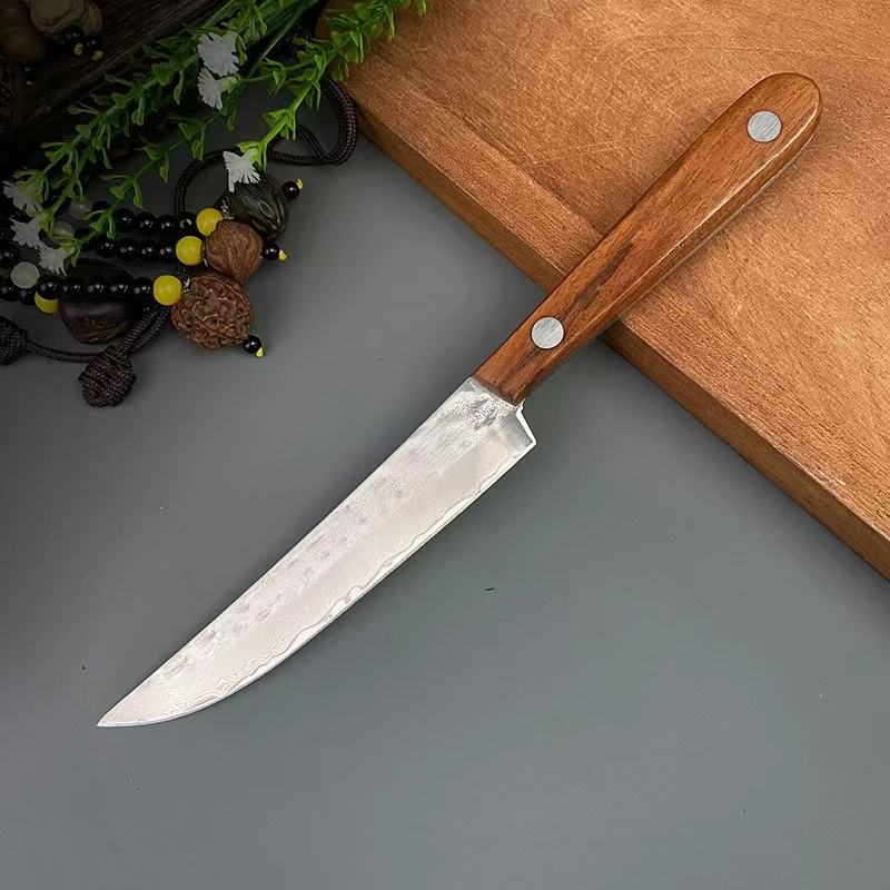 左手哥大马士革水果刀家用削皮刀锋利厨师切肉刀厨房切牛排小刀