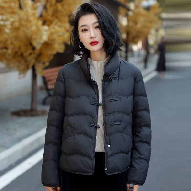 轻薄羽绒服短款冬小个高端时尚洋气白鸭绒外套