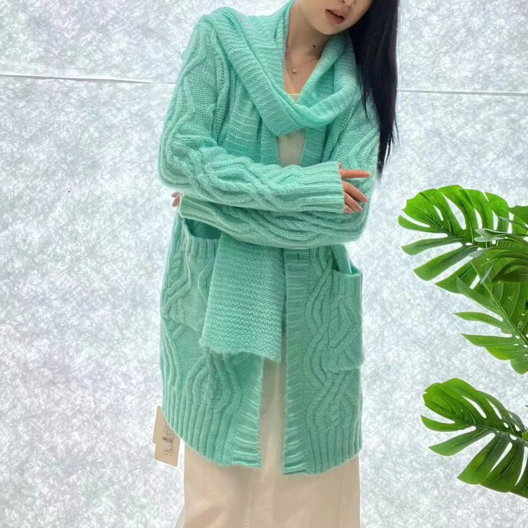 【乐玛施】仙女本仙长款围巾羊毛毛衣开衫