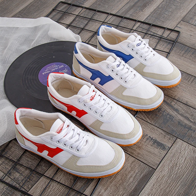 广州人民橡胶厂运动鞋生胶底高耐磨经典款帆布休闲跑步鞋学生鞋子