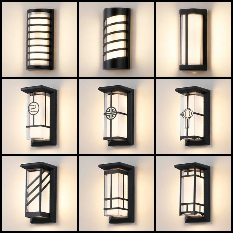 2021新款户外壁灯防水现代中式室外露台庭院楼梯阳台大门口墙壁灯