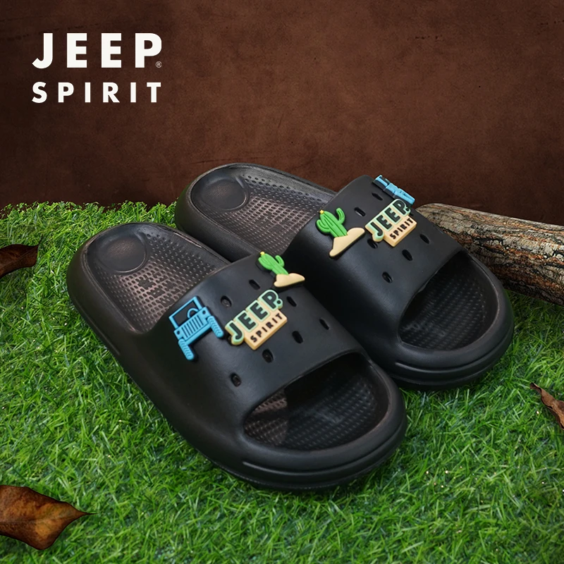 JEEP吉普2024夏季新款男款百搭休闲防滑防臭户外沙滩女款一字拖