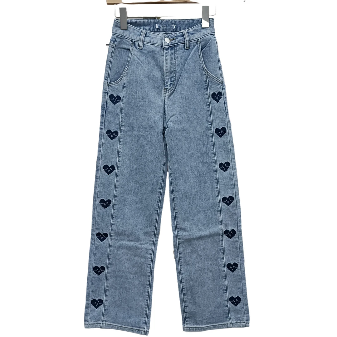 女士高腰休闲直通牛仔裤3086