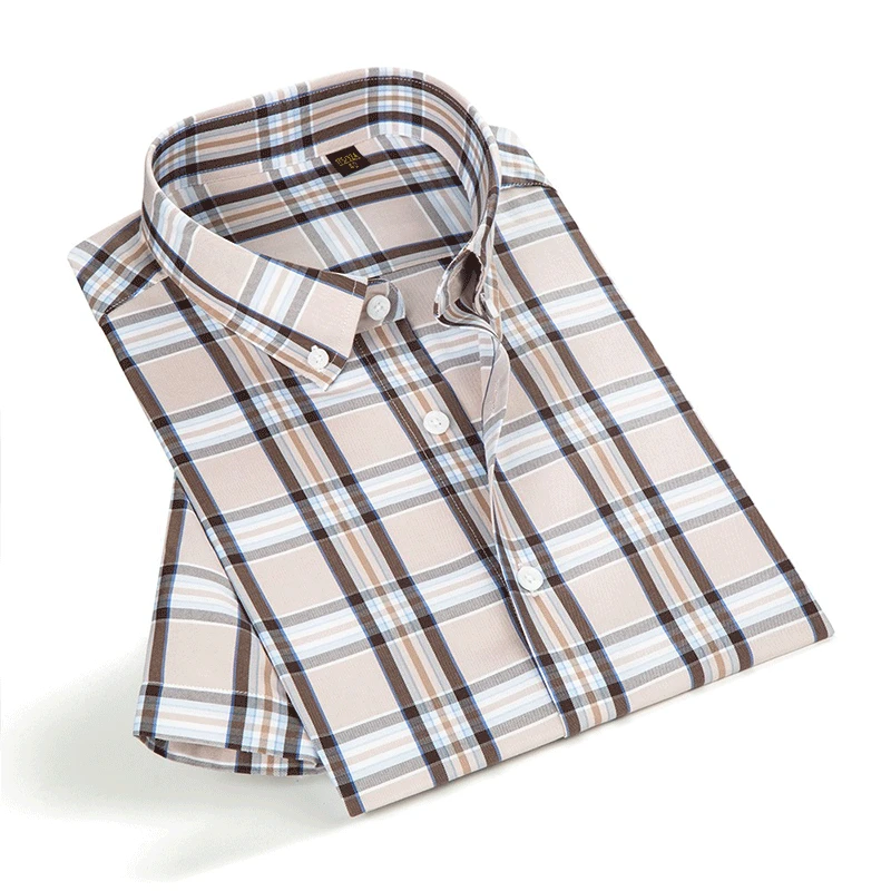 成衣免烫系列100%棉全棉双股大条纹抗皱易打理男装衬衫长袖短袖