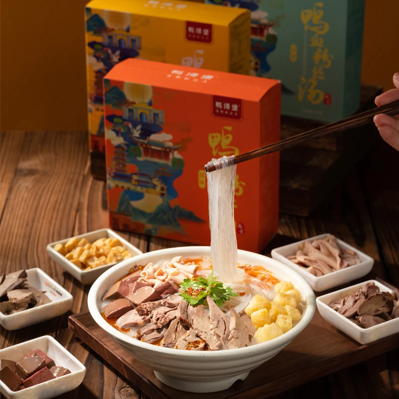 鸭得堡 鸭血粉丝汤6盒 原味酸辣粉丝嗦粉 方便速食 南京美食夜宵