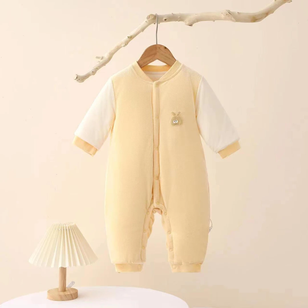 婴儿加厚连体衣男女宝宝冬季棉衣加绒长袖棉袄保暖哈爬衣服秋冬款