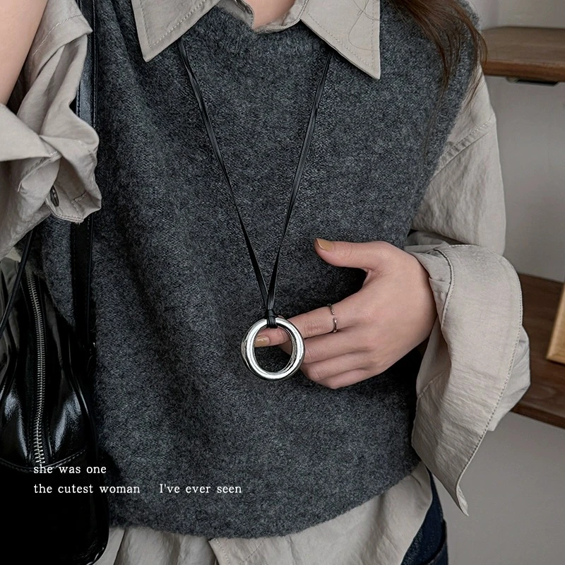 合金布艺吊坠 秋冬吊坠项链女配饰长款毛衣链锁骨链颈链首饰卫衣