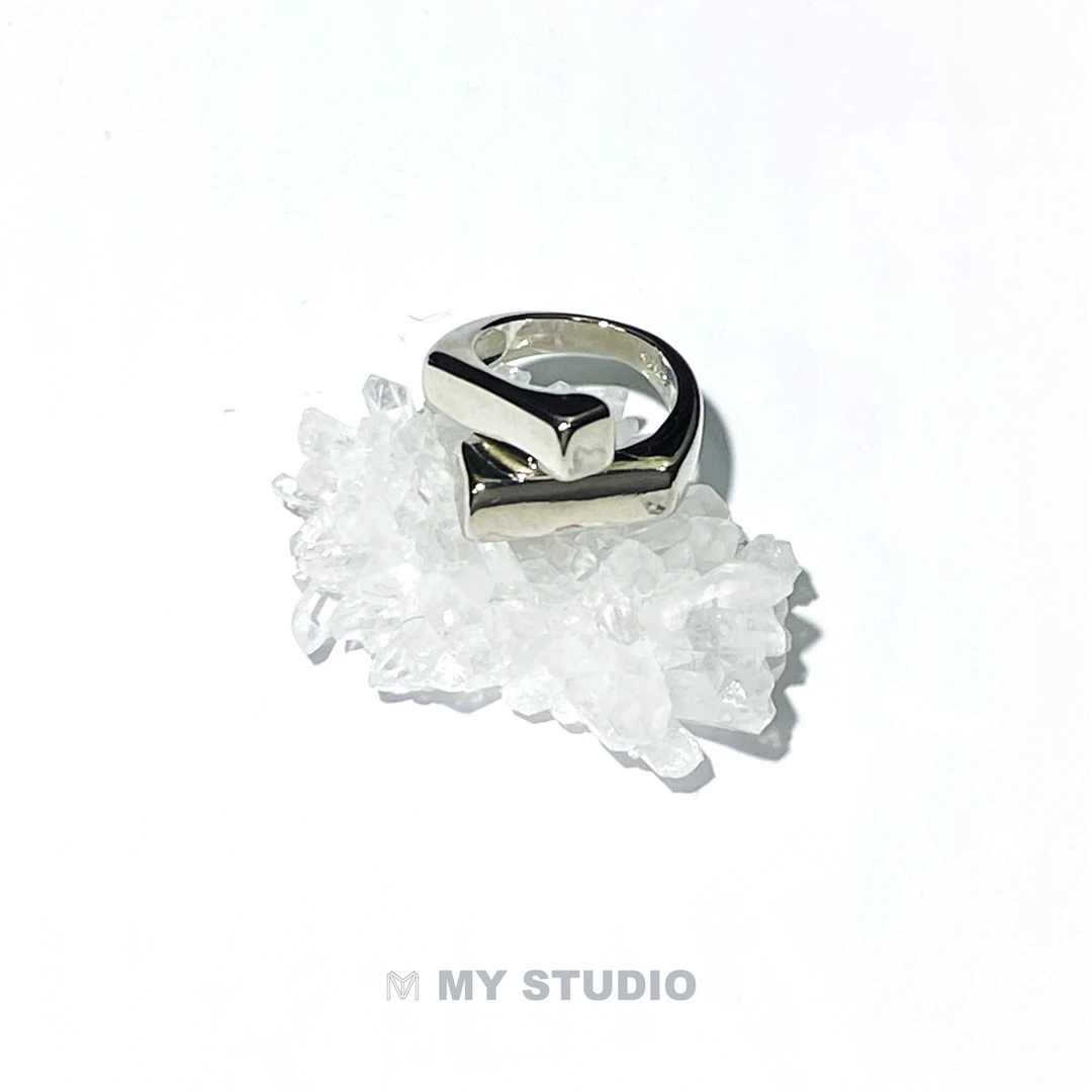 钛钢戒指 MY STUDIO高级感百搭极简几何概念建构小众设计开口戒指