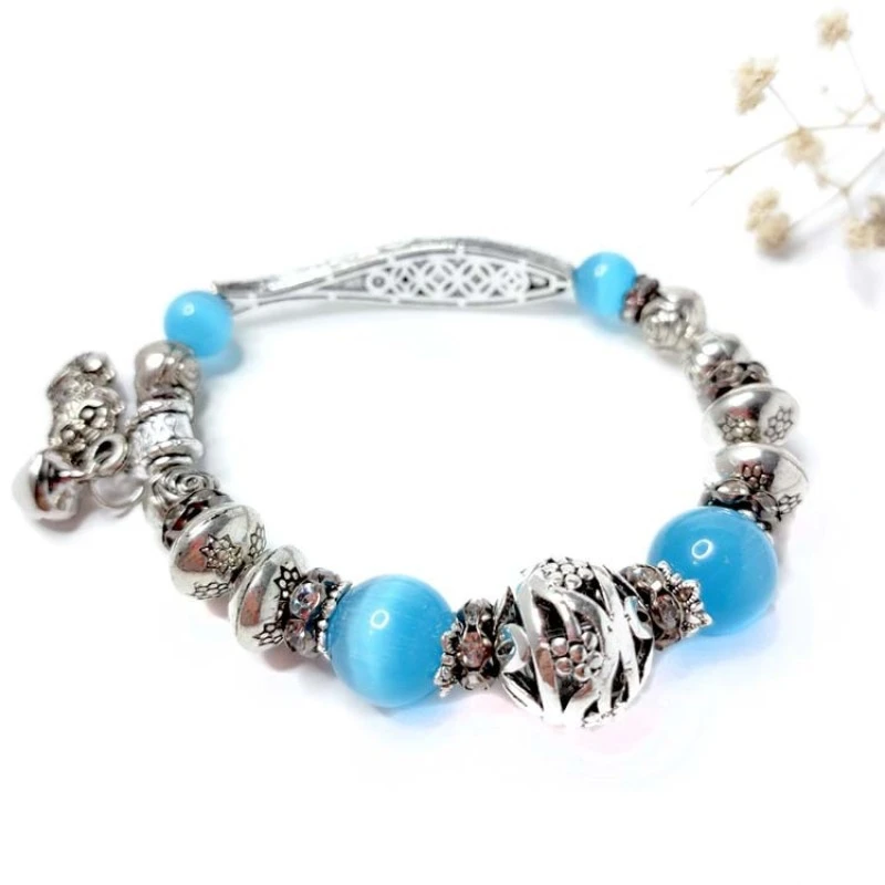 合金玻璃手链 大鱼复古少数民族精致手饰品男女学生闺蜜礼物手链