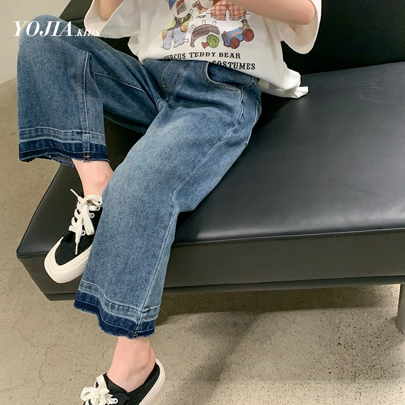 女童牛仔裤春秋款直筒裤6-12岁潮款宽松爆款洋气秋季大儿童牛仔裤