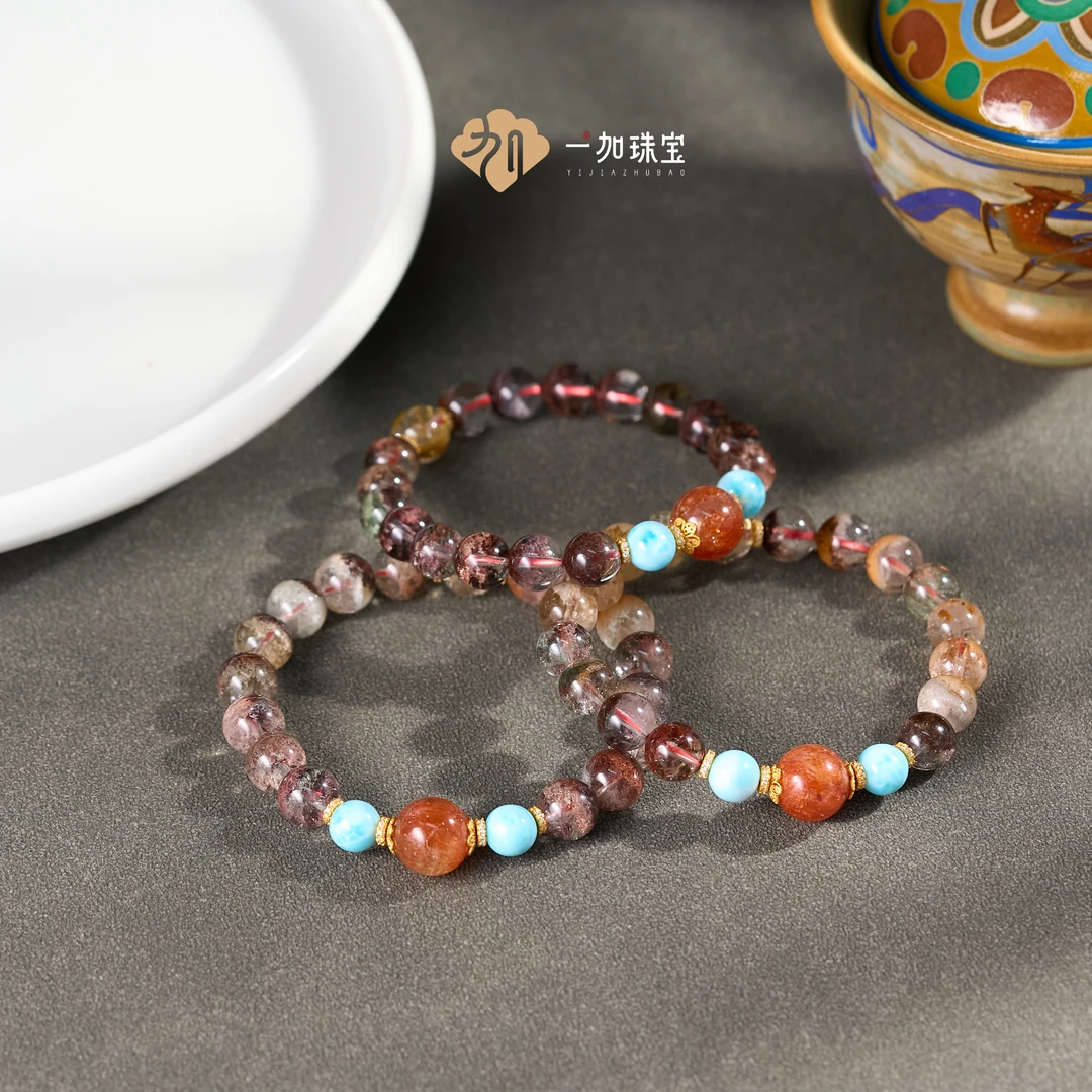 手工设计金太阳水晶手串多样性发货发一