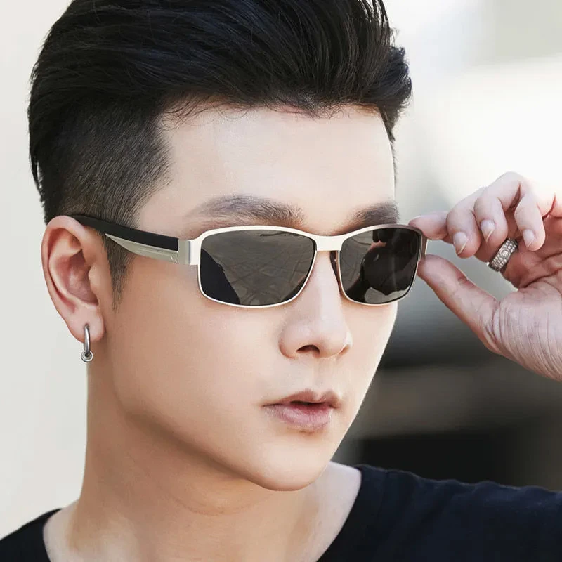 2025新款偏光太阳镜男士时尚变色金属眼镜司机驾驶镜钓鱼骑行墨镜