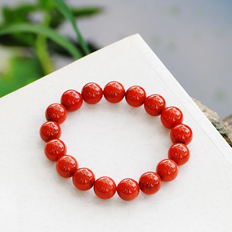 南红手链单圈女款牛血红国风古风手串红色冰红情侣老型妈妈时尚