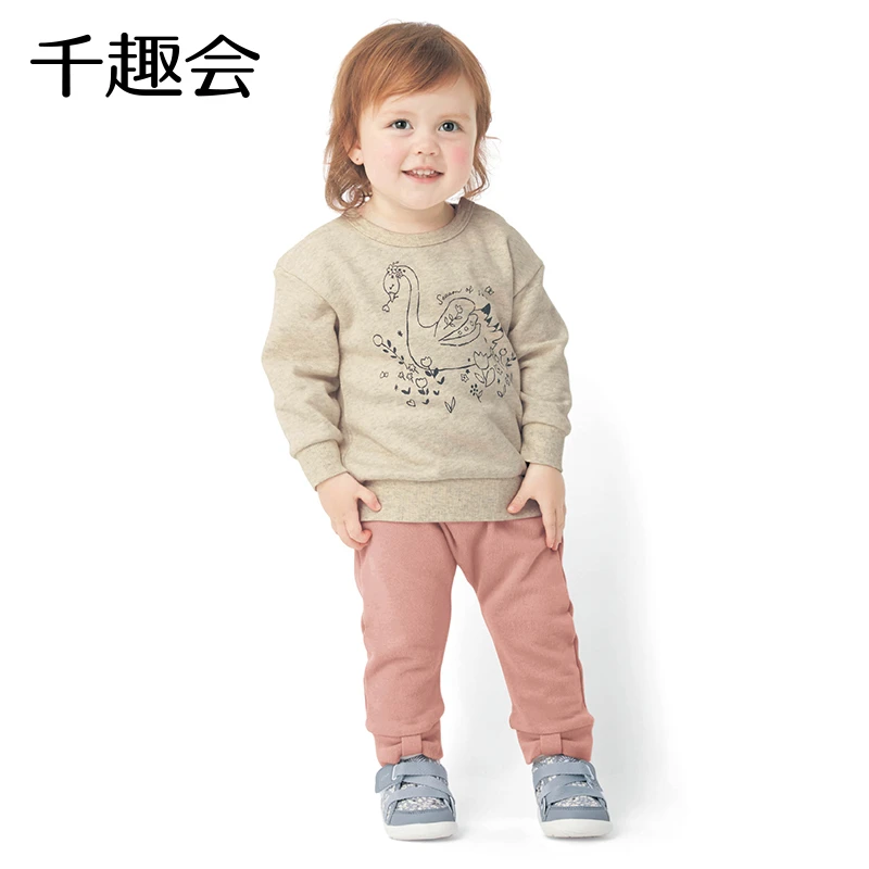 千趣会春季款女童装套装可爱印花柔软舒适运动棉质两件套F98098