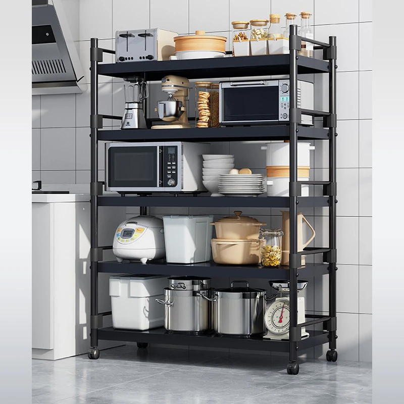 厨房置物架落地多层家用货架储物架多功能锅架烤箱微波炉收纳架子
