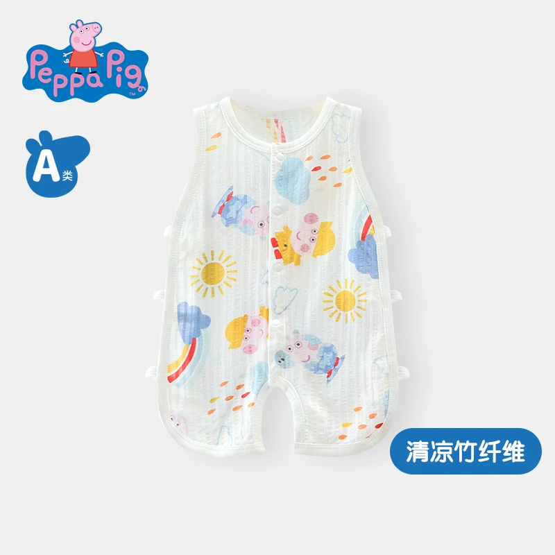 婴儿琵琶衣薄款夏季男宝宝衣服无袖背心哈衣女新生儿连体衣春夏装