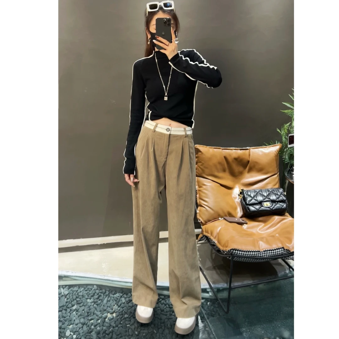 小九推荐为她动心2023秋季新款百搭气质时尚阔腿裤K6734