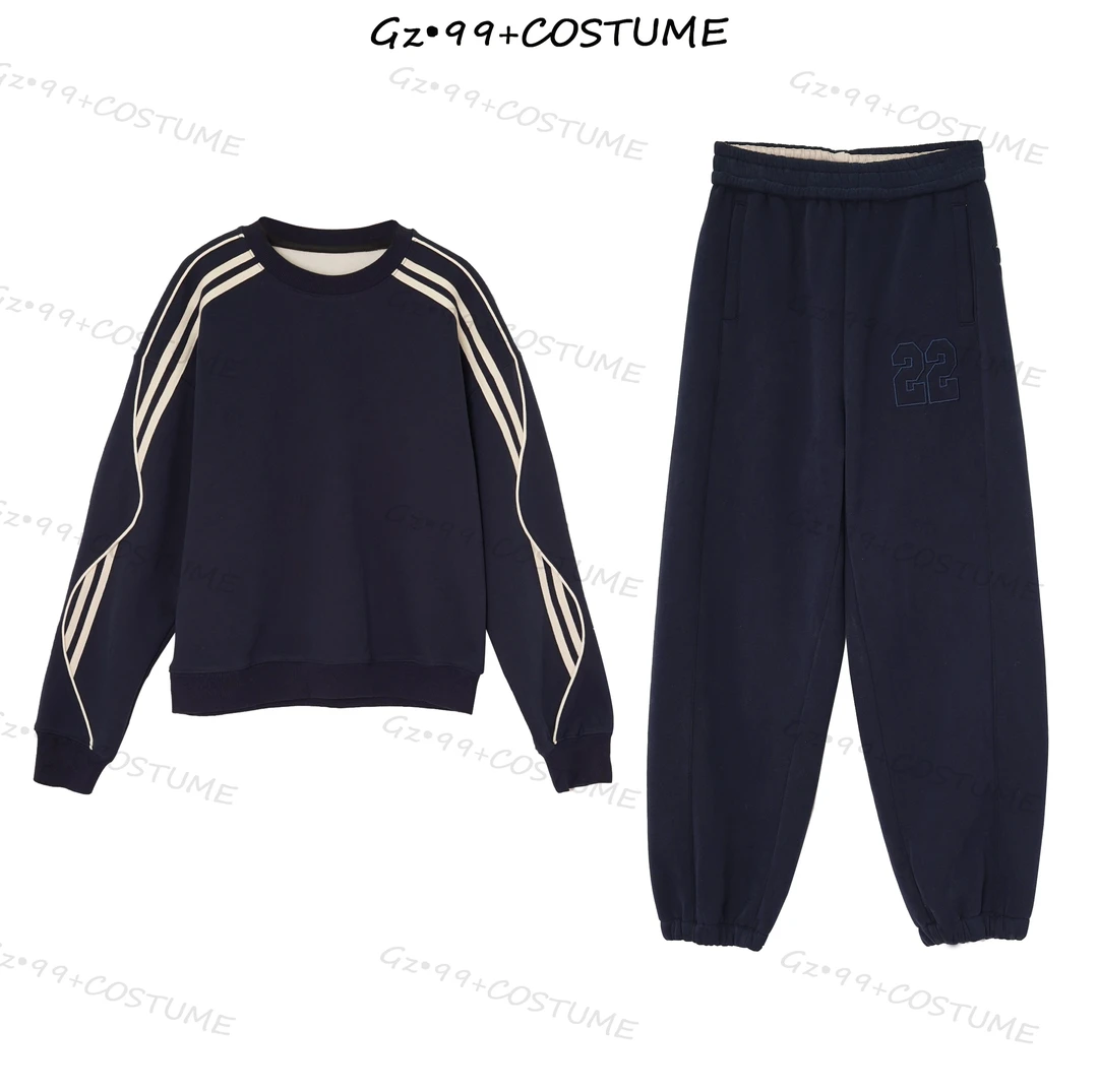 小九推荐点燃欢欣2023冬季新款百搭加厚加绒时尚休闲套装-T5806