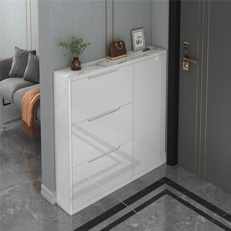 鞋柜烤漆翻斗超薄多功能岩板玄关柜储物柜家用门口现代简约门厅柜