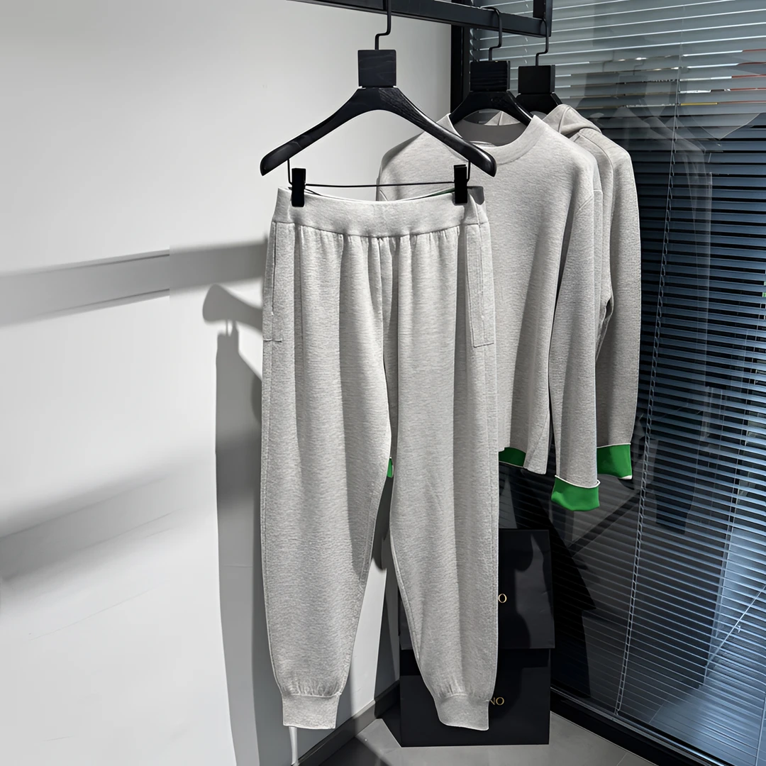 PABO | 超细16针100%羊毛灰绿长裤