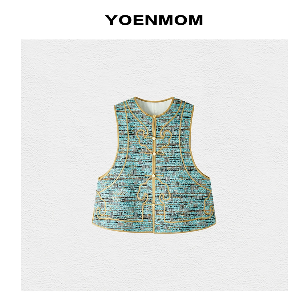 YOENMOM·香风如意·秋季新品 羊毛粗花呢高级感中式小香太太马甲
