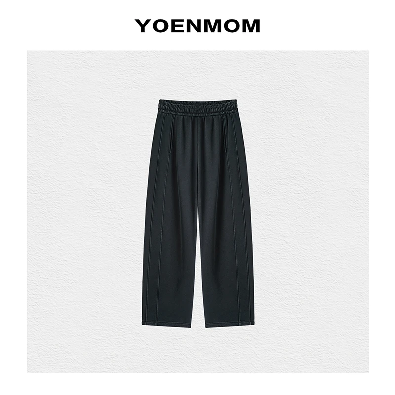 YOENMOM·香蕉裤·秋冬新品 复古做旧感舒适百搭松紧腰加绒款休闲裤