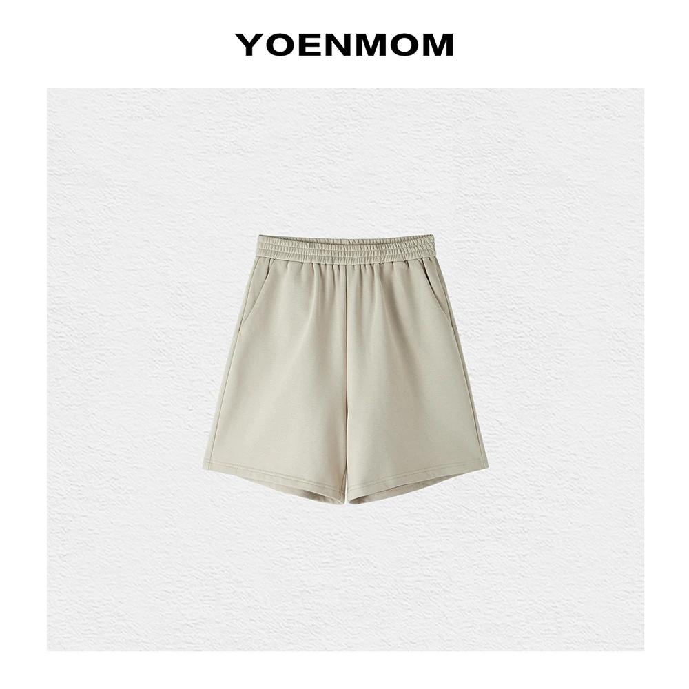 YOENMOM·晚夏2024秋季新品 棉质空气感松紧腰休闲显瘦百搭五分裤