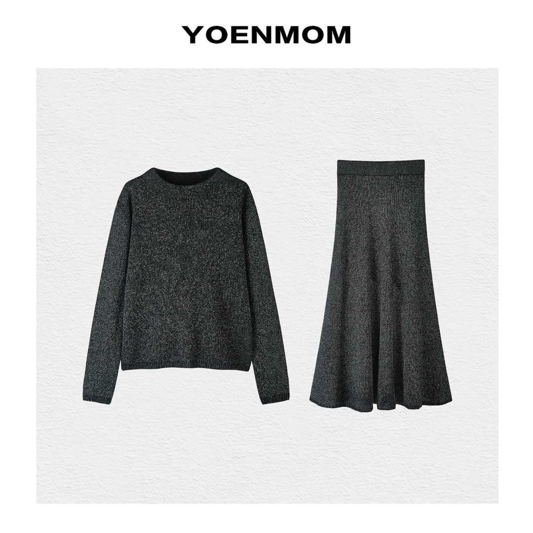 YOENMOM·告白曲2024秋季新品 羊绒羊毛混纺软糯亲肤上衣半裙套装